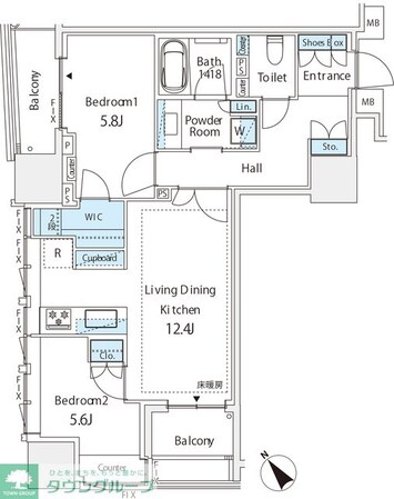 ミレアコート銀座プレミアの物件間取画像